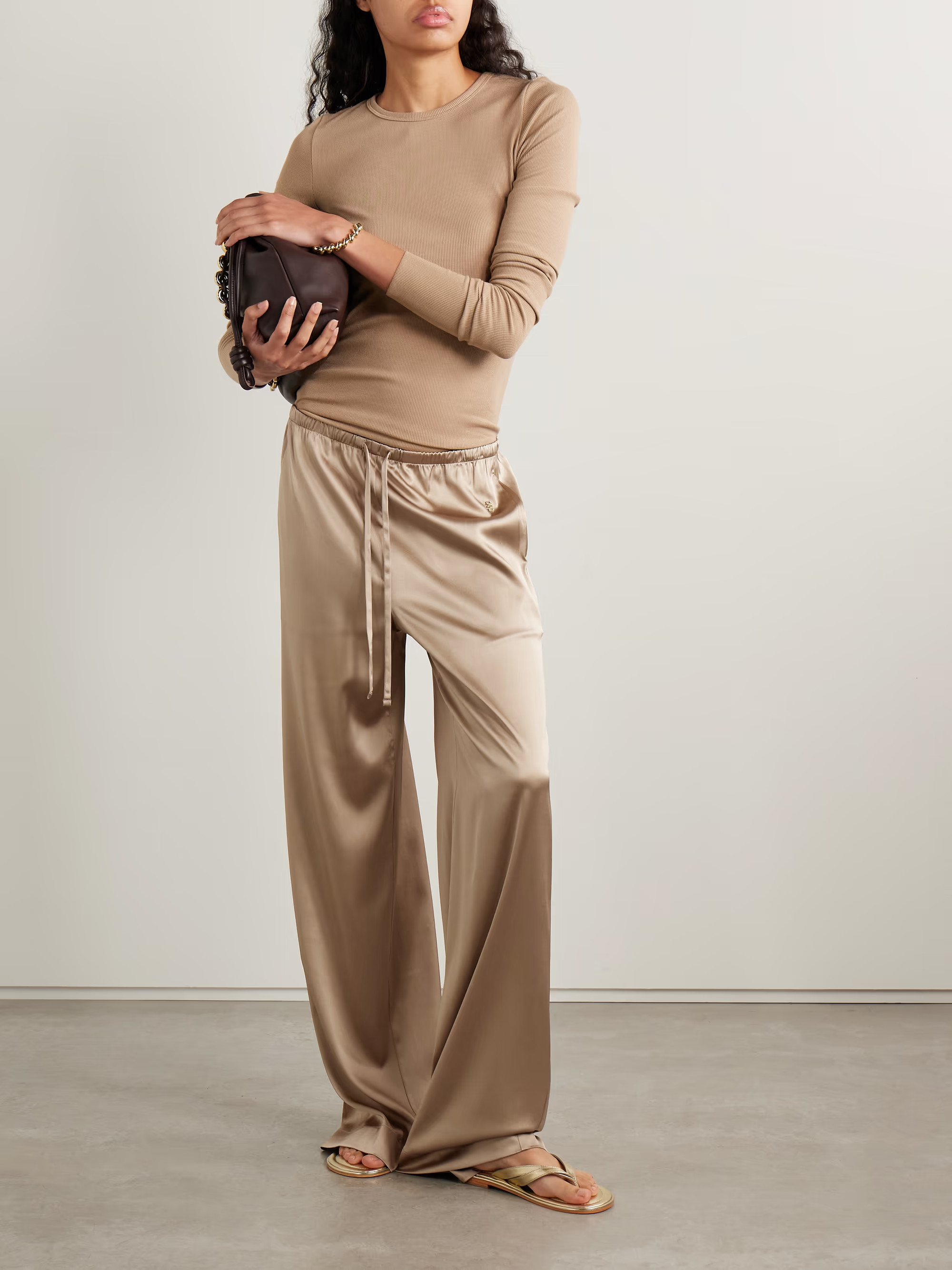 Brody silk-blend satin wide-leg pants | NET-A-PORTER (US)