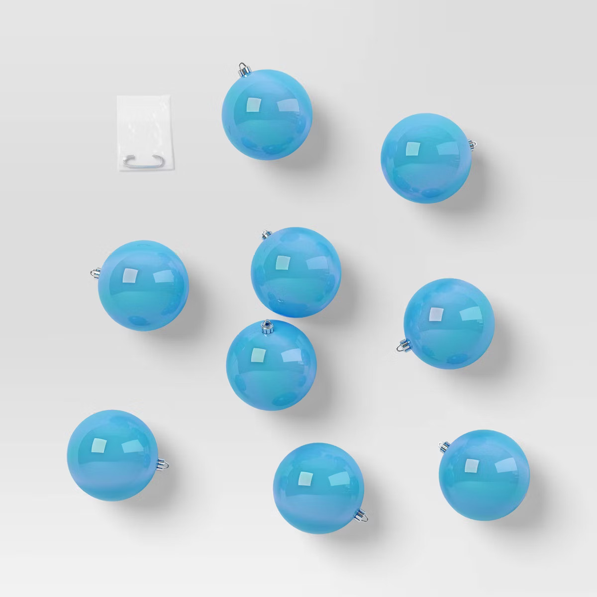 9ct 100mm Christmas Shatterproof Ornament Set Light Blue - Wondershop™ | Target