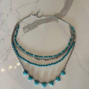 Chic Turquoise and Silver Multi-Layer Necklace | Poshmark