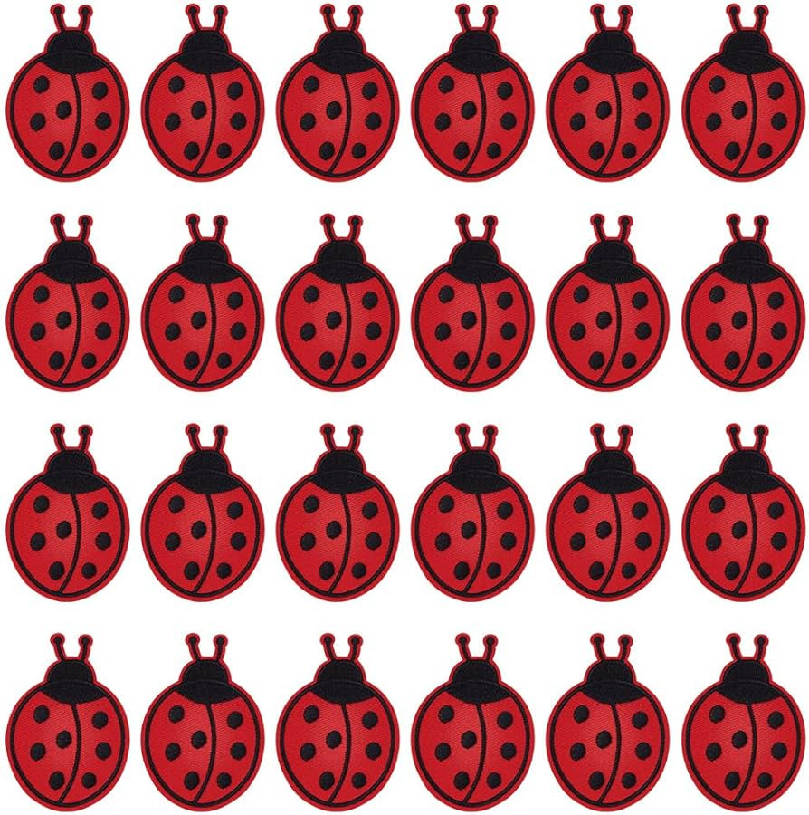 FINGERINSPIRE 24pcs Ladybug Iron on Patches 2.76x1.9inch Small Ladybugs Embroidered Applique Patc... | Amazon (US)