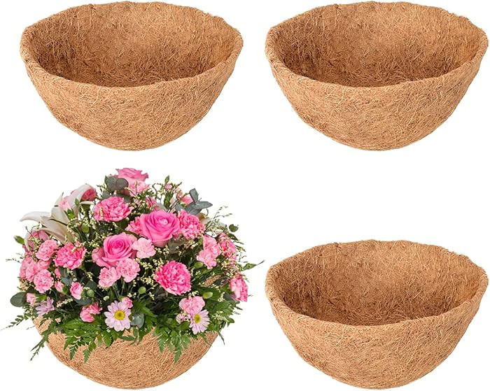 Legigo 4 Pack 14 Inch Hanging Basket Coco Liners Replacement, 100% Natural Round Coconut Coco Fib... | Amazon (US)