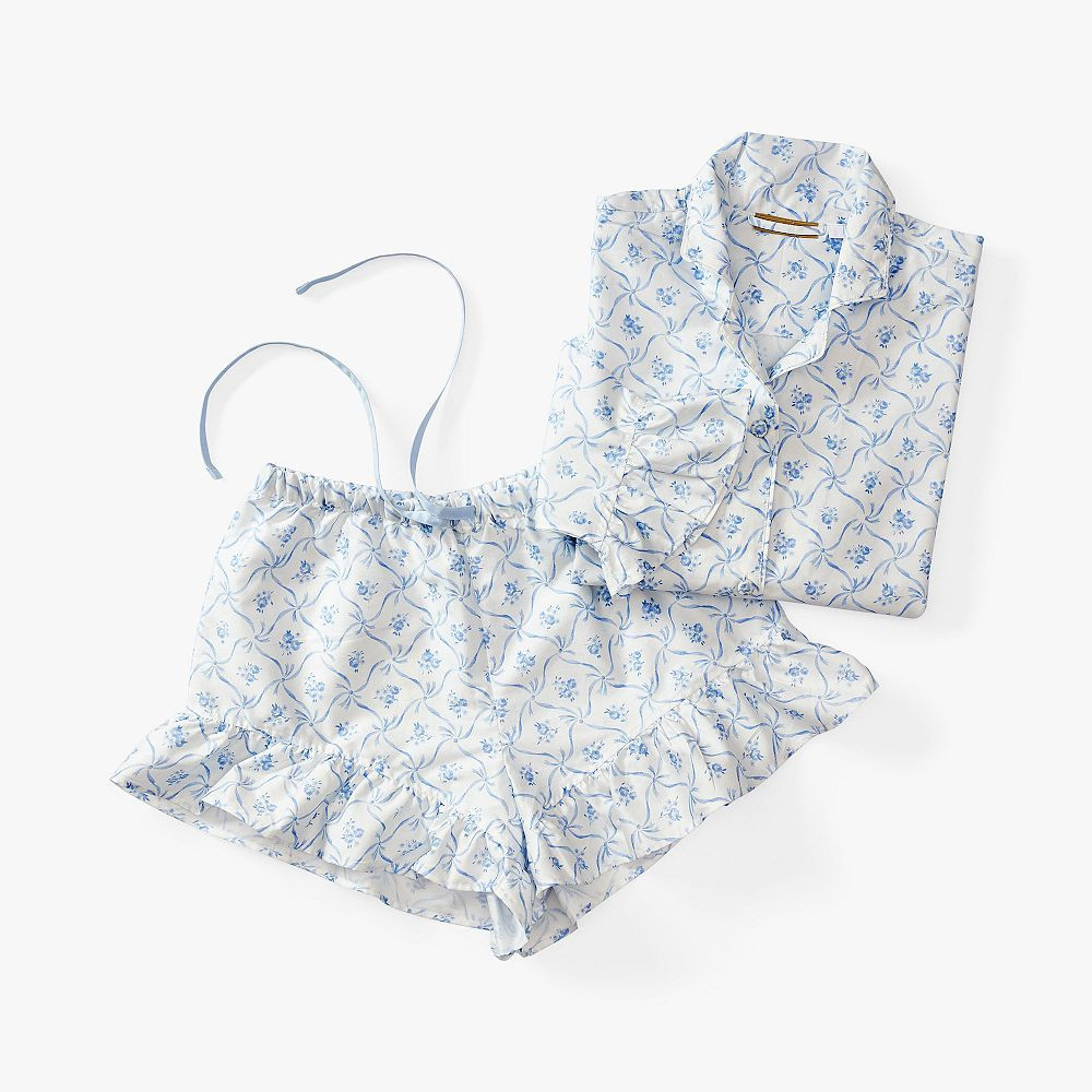 LoveShackFancy Floral Trellis Sateen Pajama Set | Pottery Barn Teen