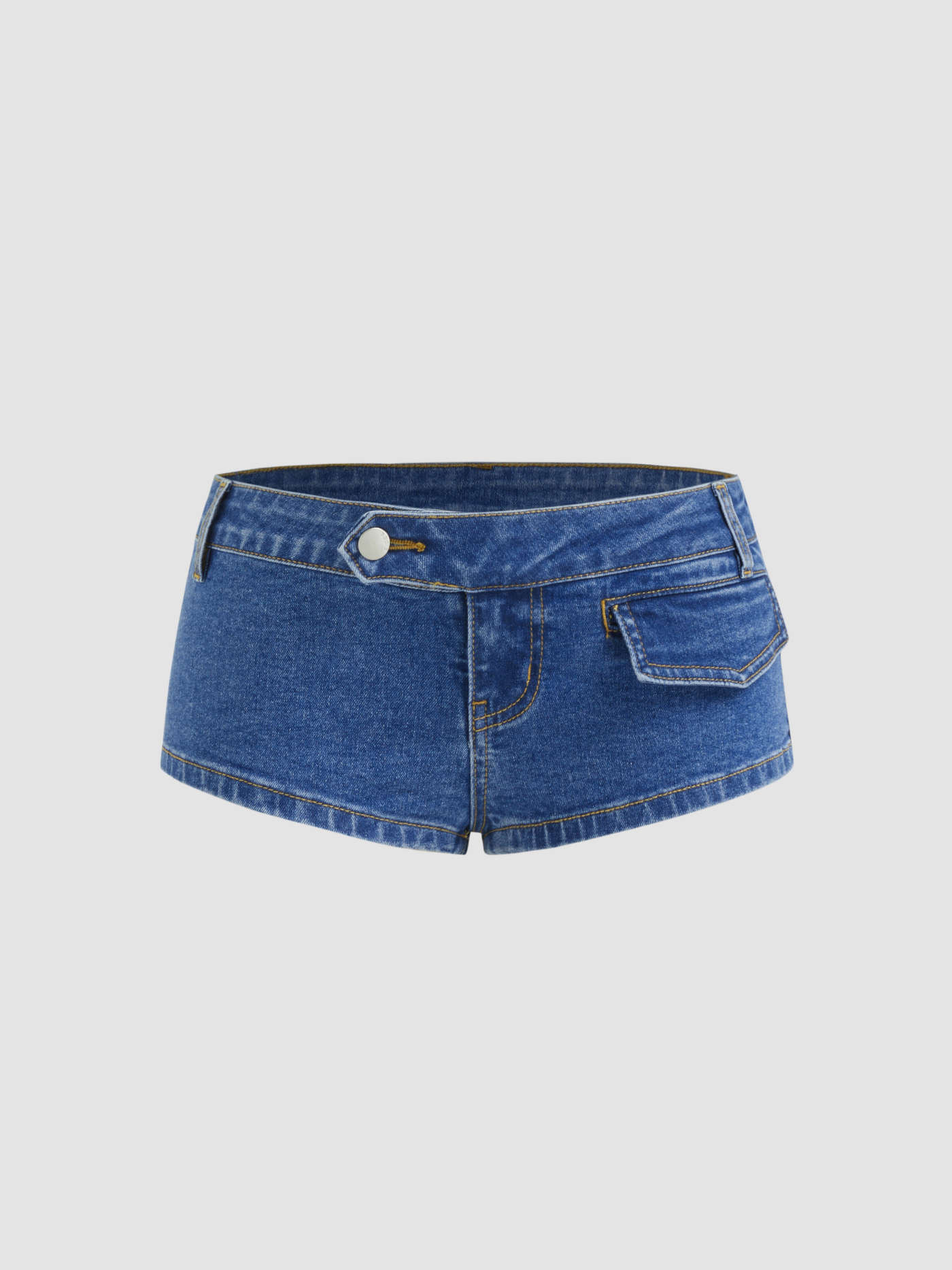 Denim Stretch Cider Denim Low Rise Micro Shorts For Daily Casual | Cider