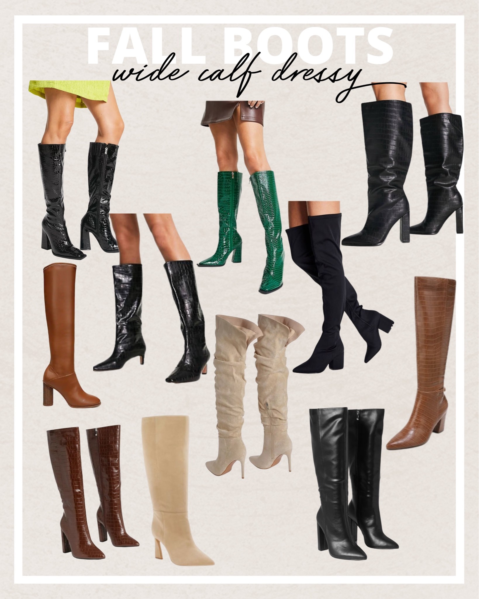 Fall boots - dressy boots - tall wide boots - snakeskin boots - black boots - brown boots - tan boots under $100 - fall staples

#LTKSeasonal #LTKsalealert #LTKshoecrush