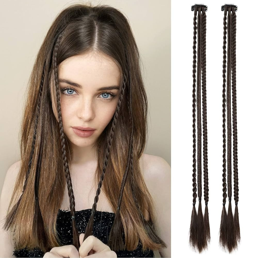 Braid Hair Extensions,6 PCS Clip in Hair Extensions Baby Braids, 22" Long Natural Soft Synthetic ... | Amazon (US)