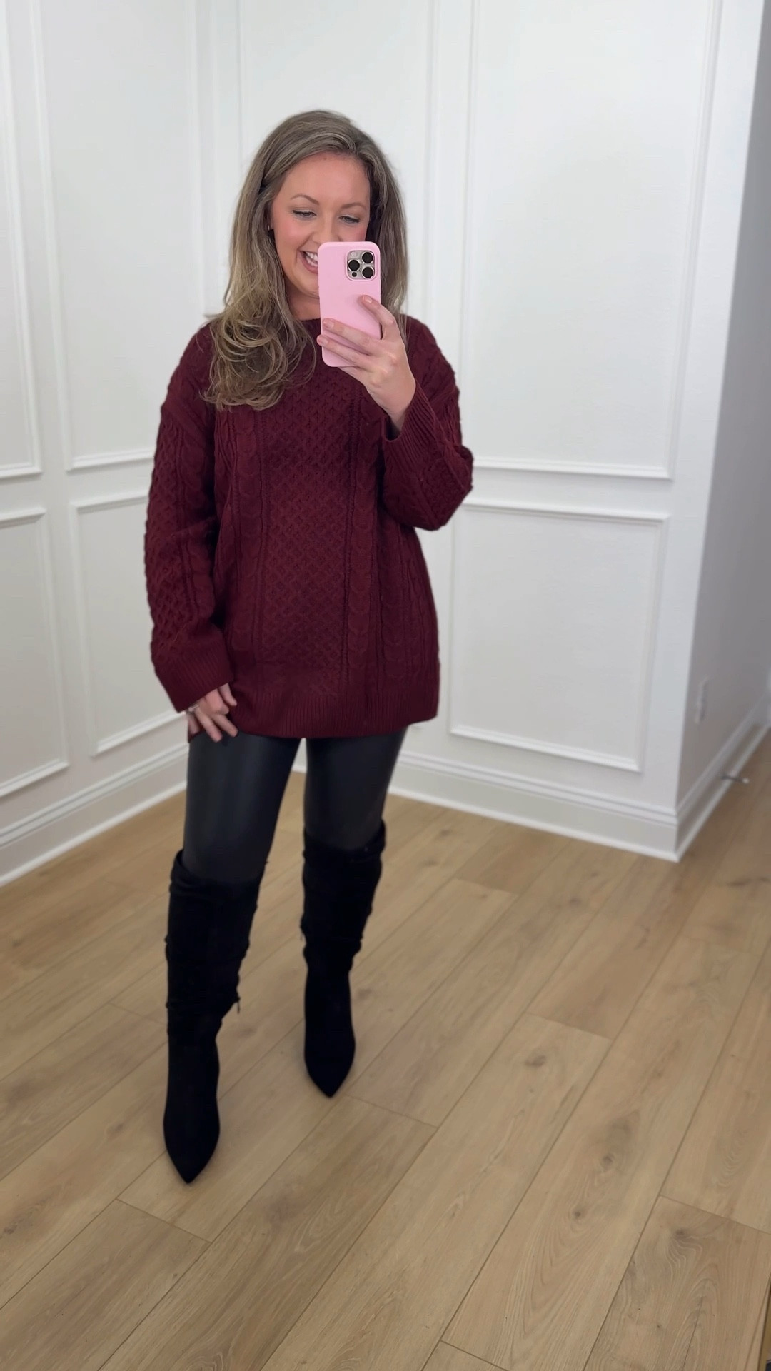 Amazon faux leather leggings perfect for layering under oversized sweaters and tunic tops! Love how comfy these are! I am 5’5” size 8/10 wearing large in leggings and medium in sweater 


Faux leather leggings , Amazon leggings , Amazon fashion 

#LTKMidsize #LTKFindsUnder50 #LTKHoliday