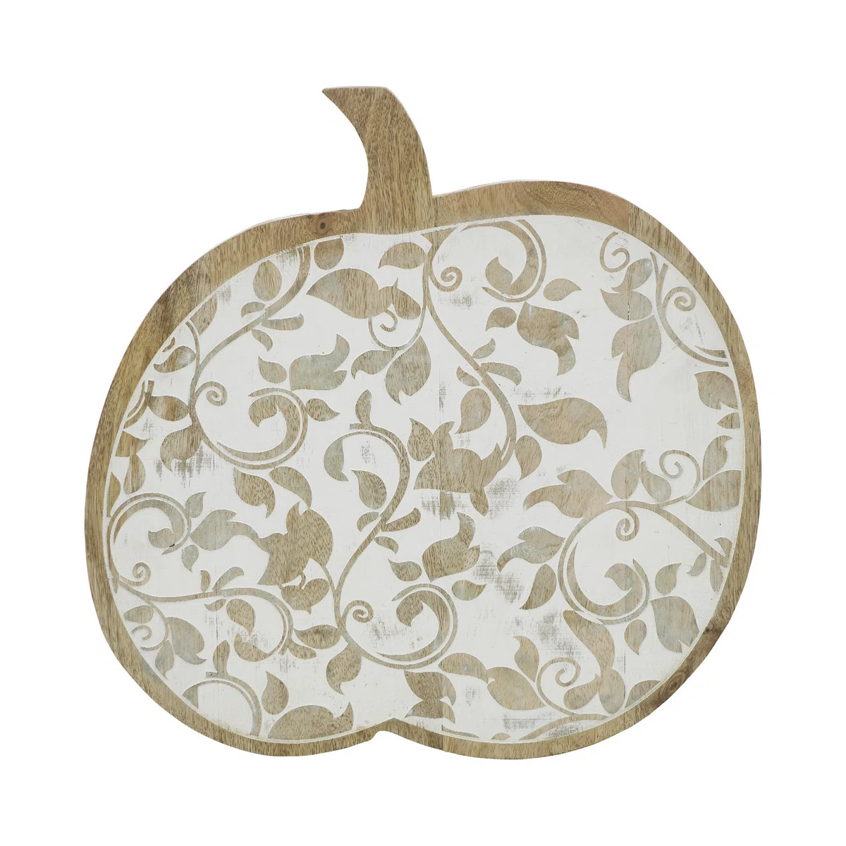Wash Wooden Carved Vine Pumpkin 14x14x1.5 | Wayfair North America