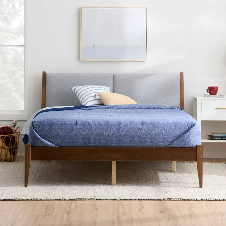 Gap Home Upholstered Wood Platform Bed, Queen, Gray | Walmart (US)