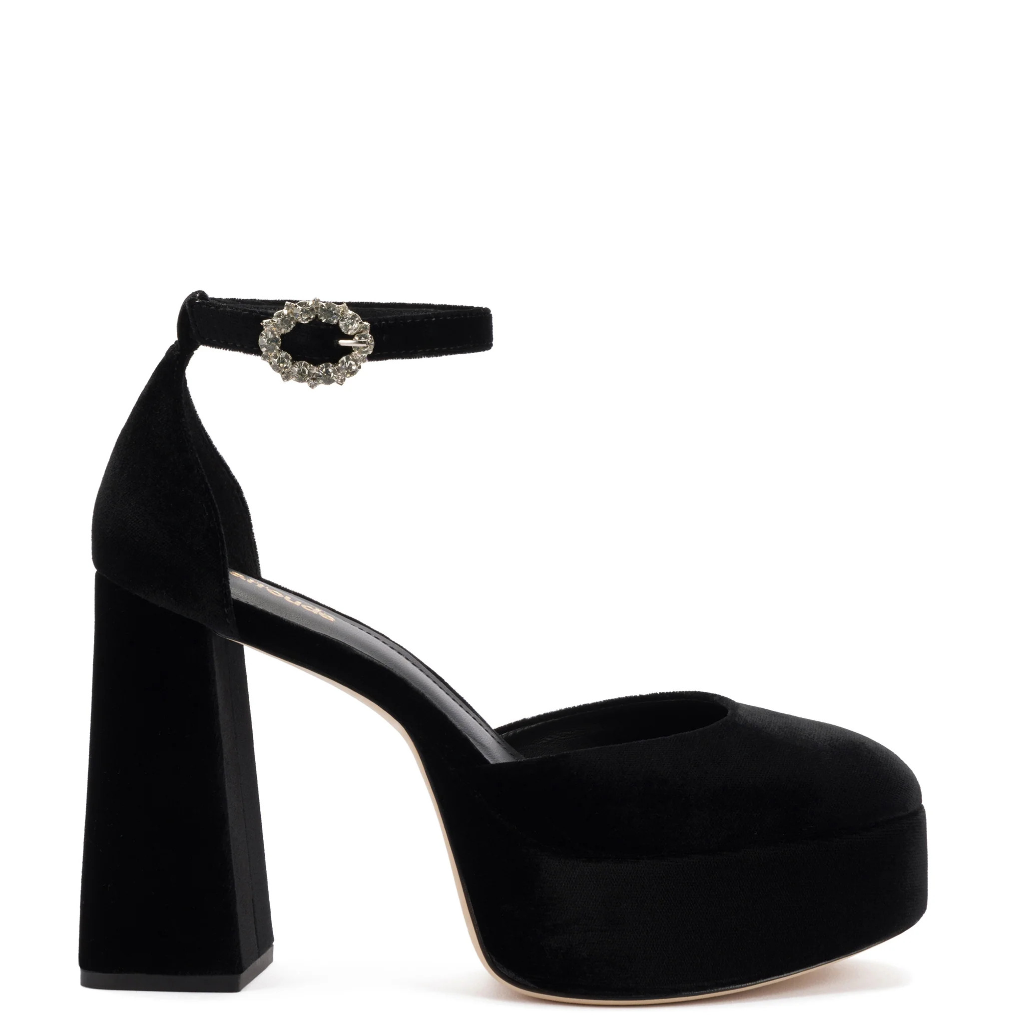 Ari Pump In Black Velvet | Larroude