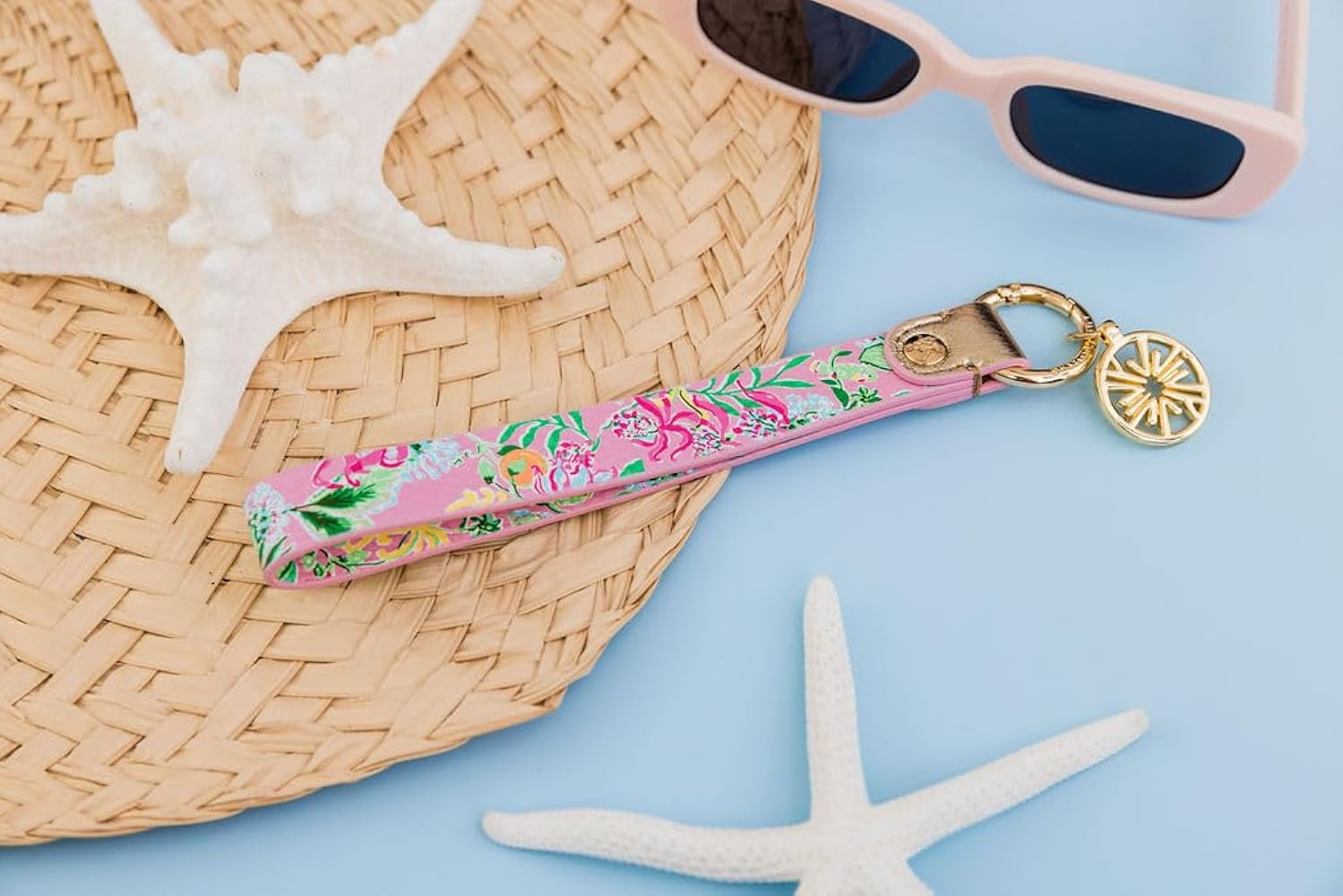 Lilly Pulitzer Durable Leatherette Strap Key Chain, Cute Wristlet Keychain Accessory with Metal R... | Amazon (US)