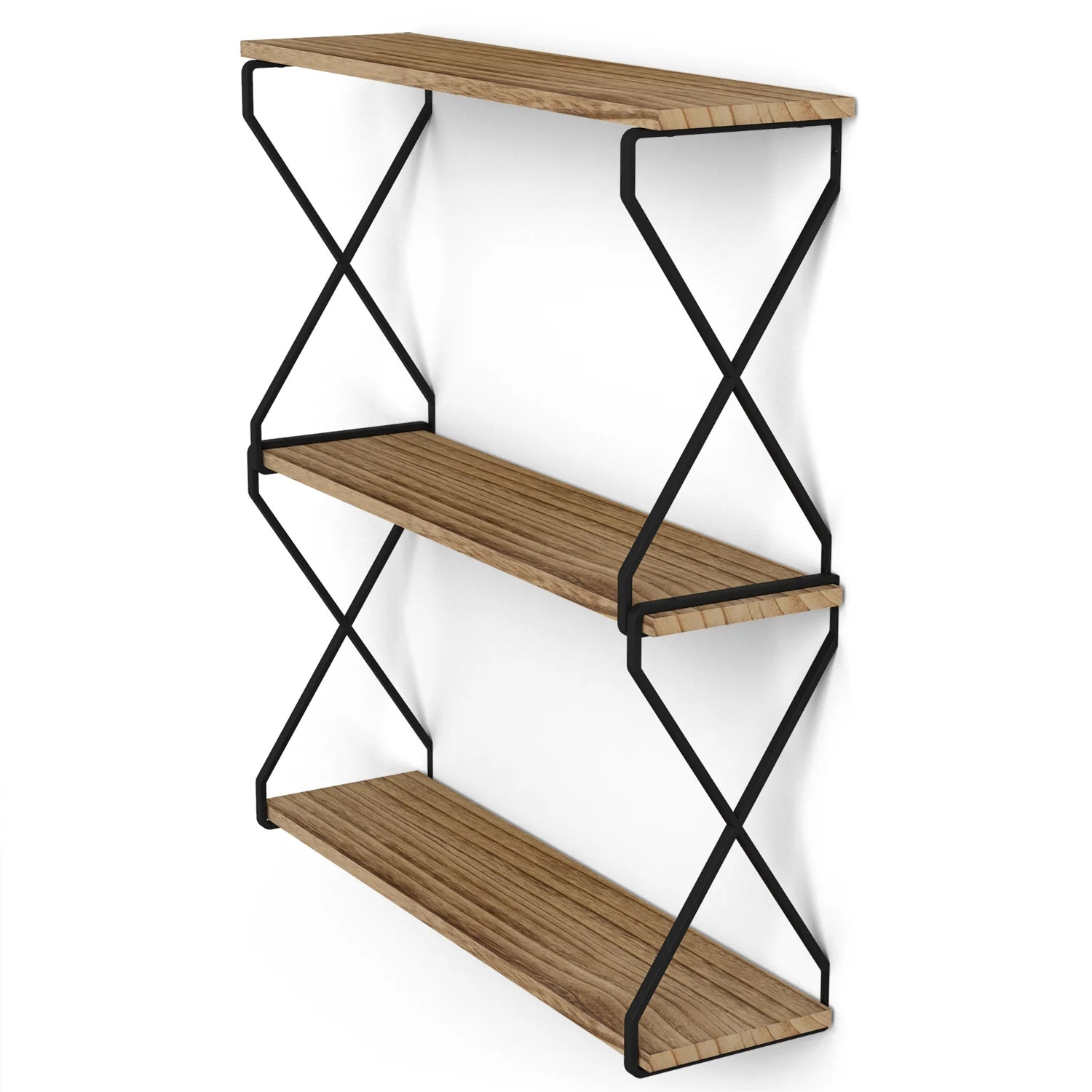Wallniture Lucca 3 Tier Floating Shelves, 24" Wooden Wall Shelf for Living Room Decor, Natural Wo... | Walmart (US)