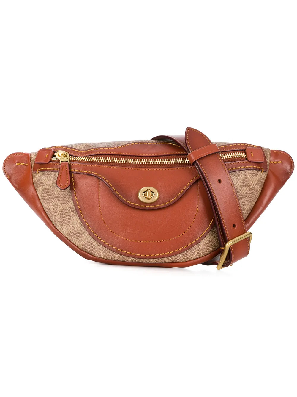 Coach zip front snap belt bag - Brown | FarFetch US