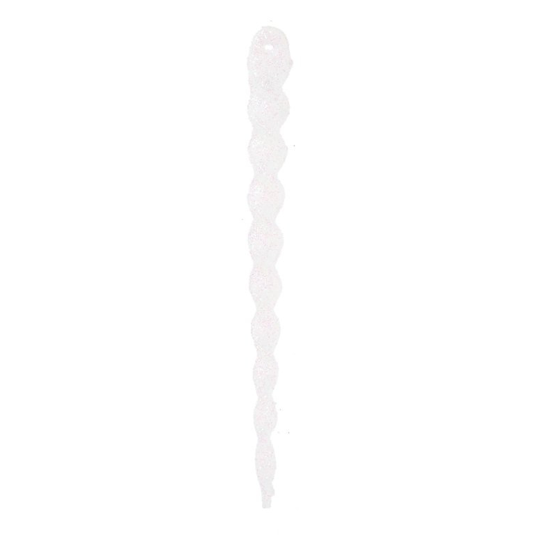 Holiday Time Brilliant White Glitter Icicle Christmas Ornaments, 24 Count | Walmart (US)
