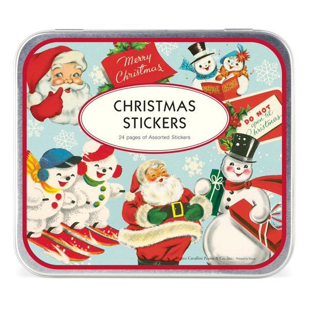 Cavallini Decorative Stickers Christmas, Assorted, 24 sheets of 100-plus assorted stickers per ti... | Walmart (US)