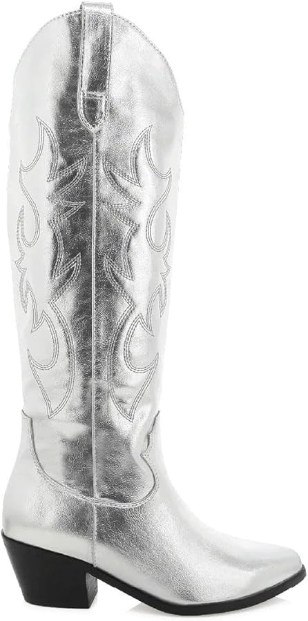 MeiLuSi Knee High Cowboy Boots Women's Cowgirl Boots for Women Embroidered Fashion Pull on Tall W... | Amazon (US)