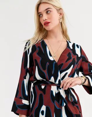 Vero Moda leopard print waist tie kimono blouse | ASOS IE