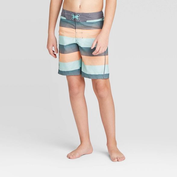 Boys' Repeating Three Stripe Swim Trunks - art class™ Gray | Target