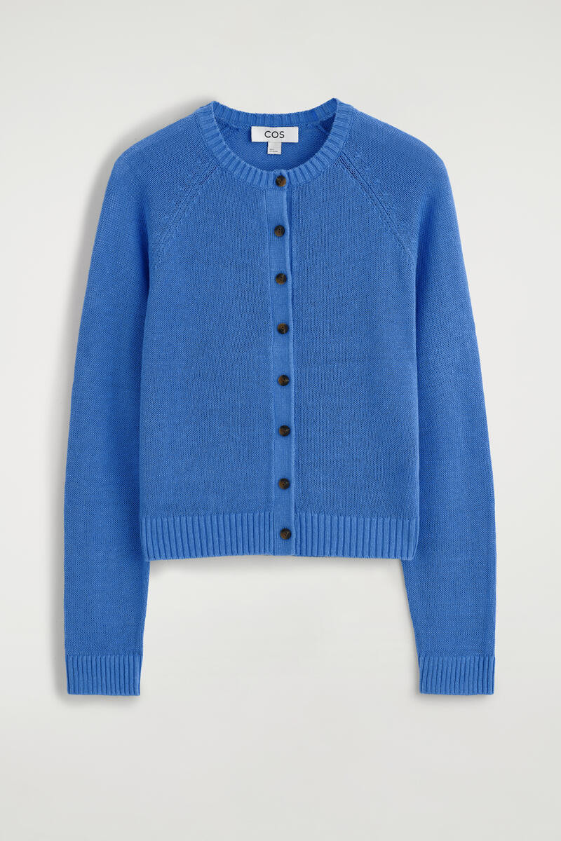 Knitted Linen Cardigan in Blue | COS (US)