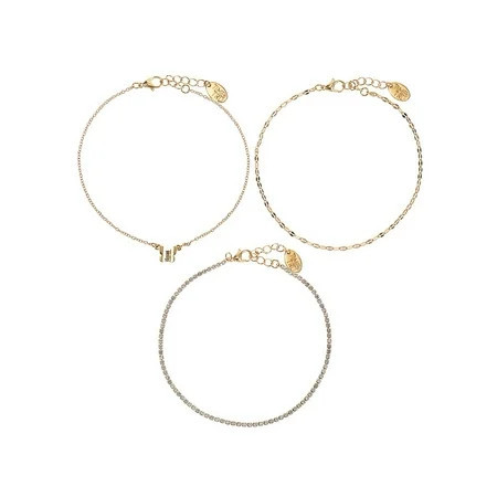 Time and Tru Women s Goldtone Butterfly Motif Anklet Set 3 Pieces | Walmart (US)