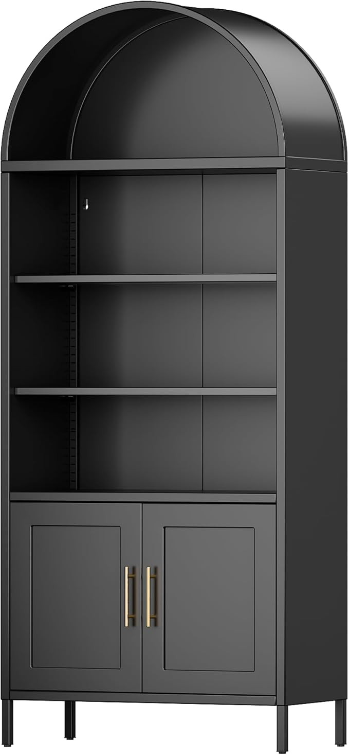 Modern Arch Storage Cabinet, Metal Freestanding Arched Kitchen Pantry Cabinets, Arched Bookshelf ... | Amazon (US)