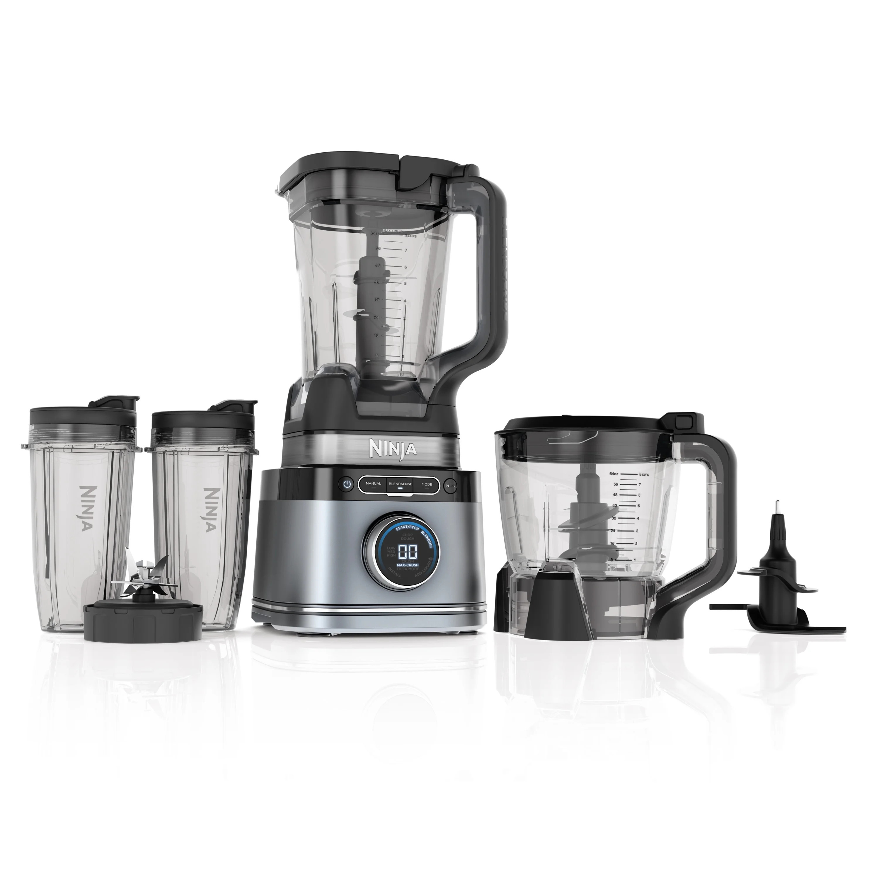 Ninja Detect Kitchen System Power Blender + Processor with Blend Sense Technology, Silver, TB400 | Walmart (US)