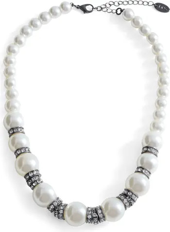 MANGO Mixed Faux Pearl & Crystal Necklace | Nordstrom | Nordstrom