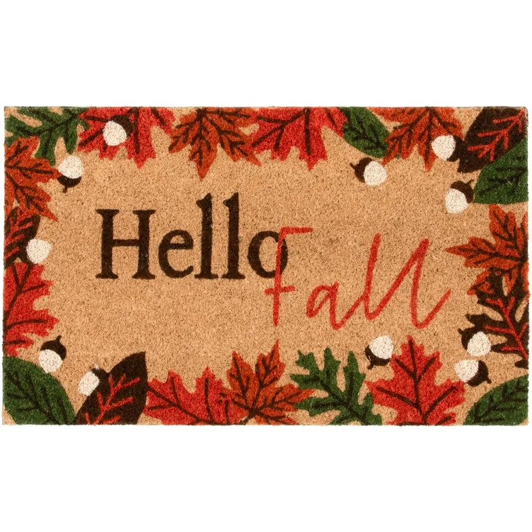 Way To Celebrate Hello Fall Coir Outdoor Mat, 18"x30" - Walmart.com | Walmart (US)