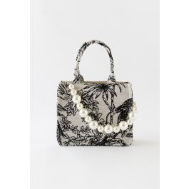 Pearly Chain Zoo Land Jacquard Mini Handbag | Chicwish