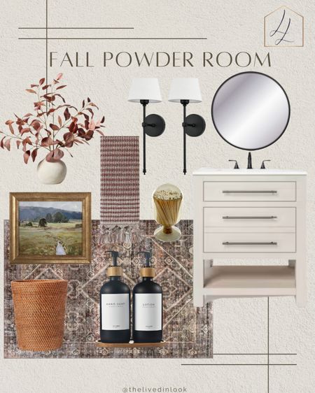 Fall powder room refresh!

Bathroom vanity, bathroom decor, seasonal decor, modern traditional decor, sconces, bathroom accessories 

#LTKSeasonal #LTKhome #LTKstyletip