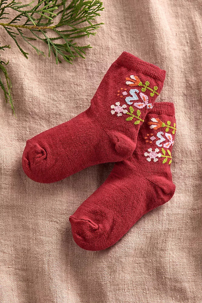Flower Garden Wool Socks, Youth | Anthropologie (US)
