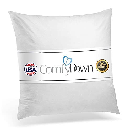 ComfyDown Decorative 22x22 Pillow Insert, Down and Feathers Fill, 100% Cotton Cover 233 Thread Count | Amazon (US)
