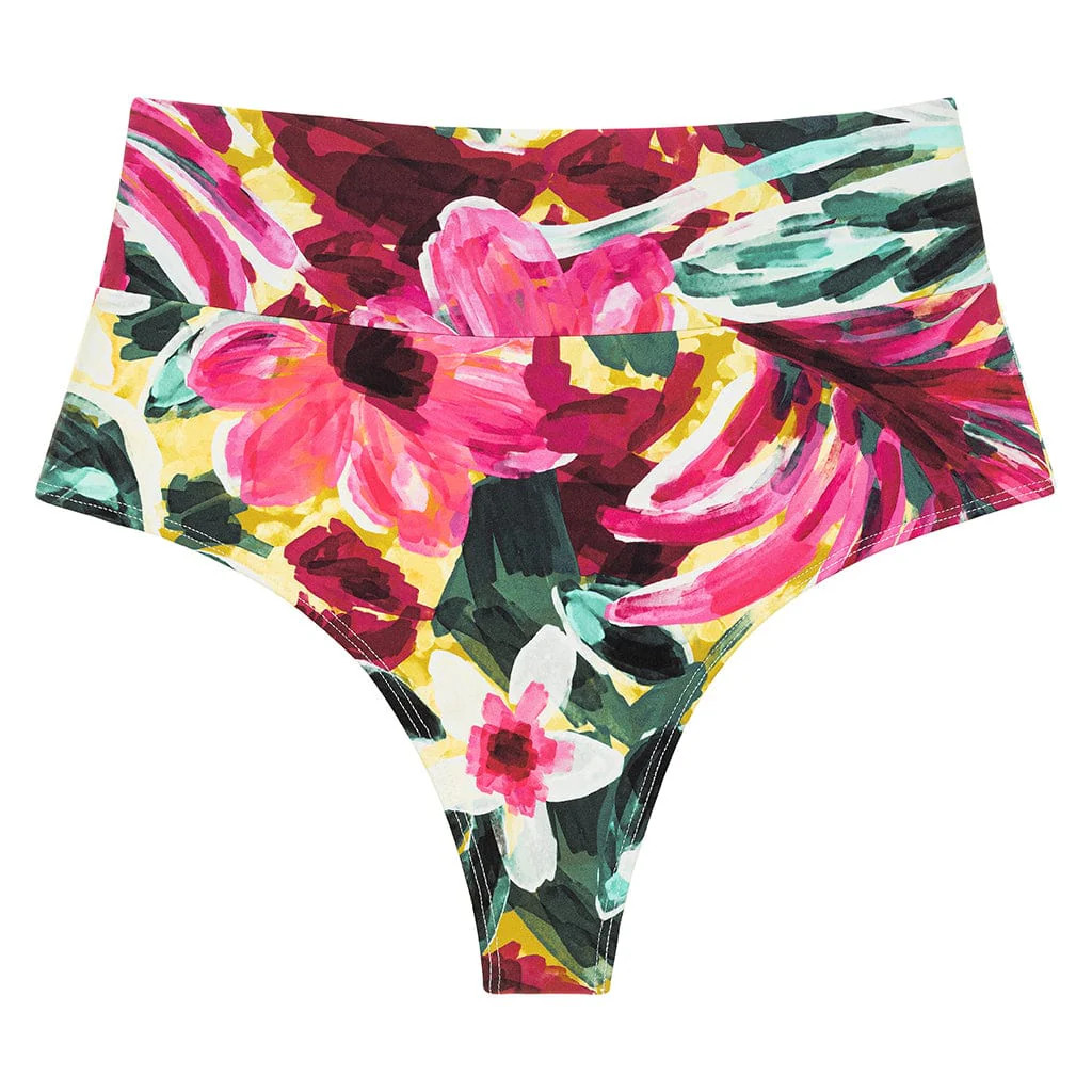 Isla Floral Full Coverage High Rise Bikini Bottom | Montce