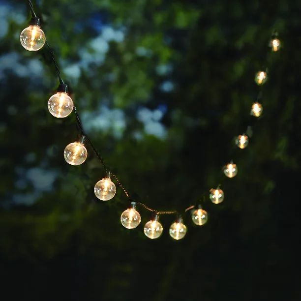 Mainstays 20-Count Indoor Outdoor Incandescent String Lights, with Black Cord, AC-powered, 6 Volt... | Walmart (US)