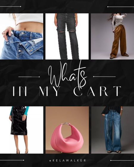Patiently waiting on the delivery guy for the latest edition  of what’s  in my cart and adding to my closet.  Barrel jeans. Horseshoe jeans. Dumpling Purse. Double denim. Chino pants. Vinyl skirt  

#LTKfindsunder100 #LTKFestival #LTKstyletip