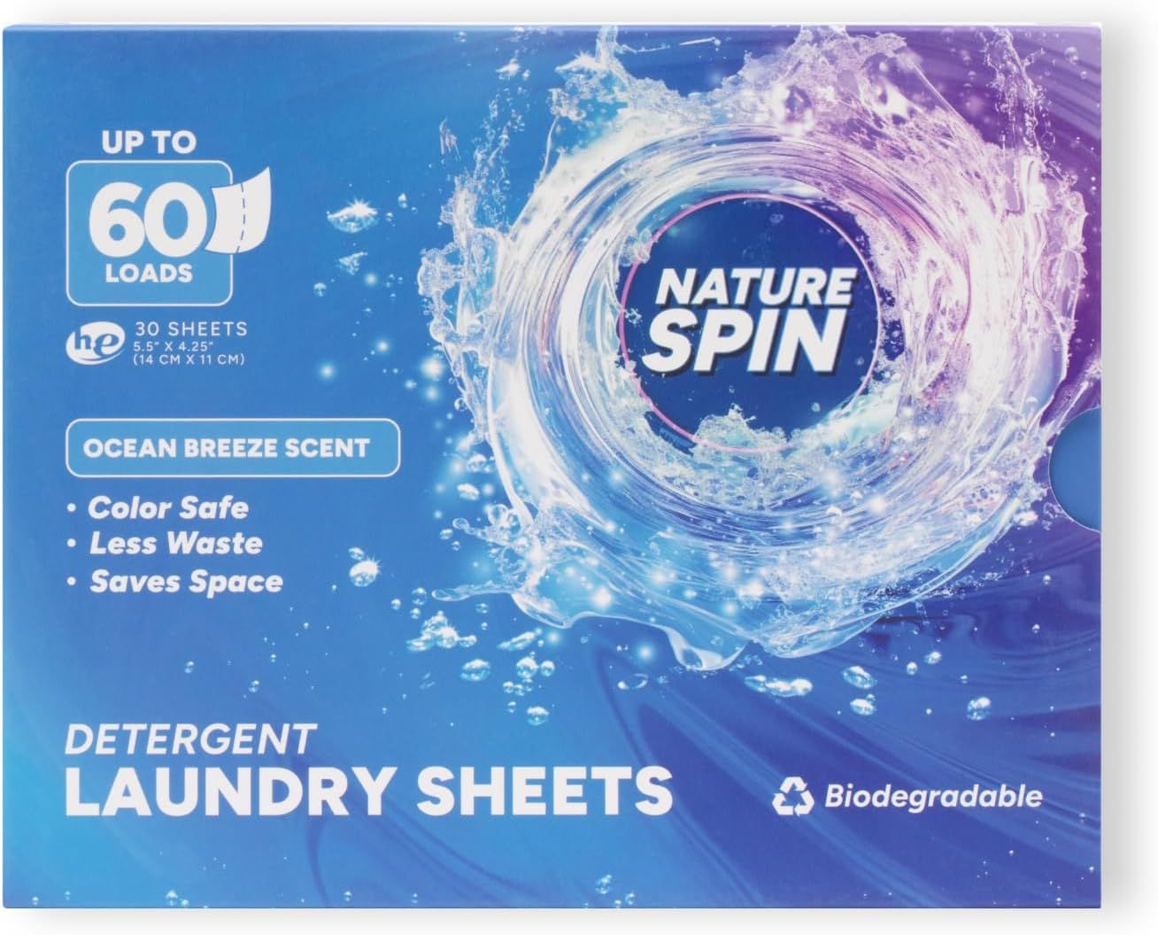 Laundry Detergent Sheets - Travel Size Laundry Sheets for Easy Use - Ocean Breeze Scented, Non to... | Amazon (US)