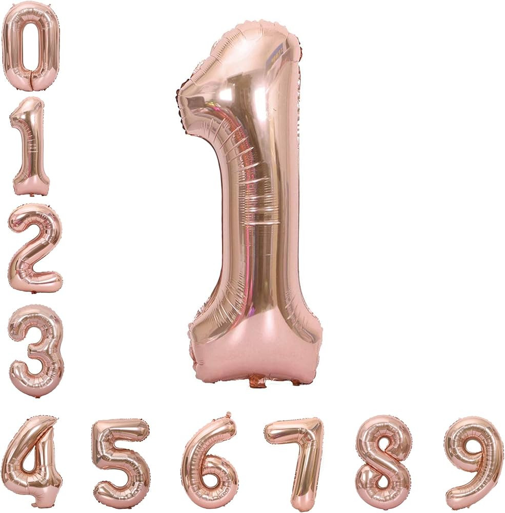 40 Inch Large Rose Gold Balloon Number 1 Balloon Helium Foil Mylar Balloons Party Festival Decora... | Amazon (US)