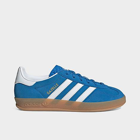 adidas Big Kids Originals Gazelle Indoor Casual Shoes in Bluebird/White/Gum Size: 7.0 | JD Sports (US)