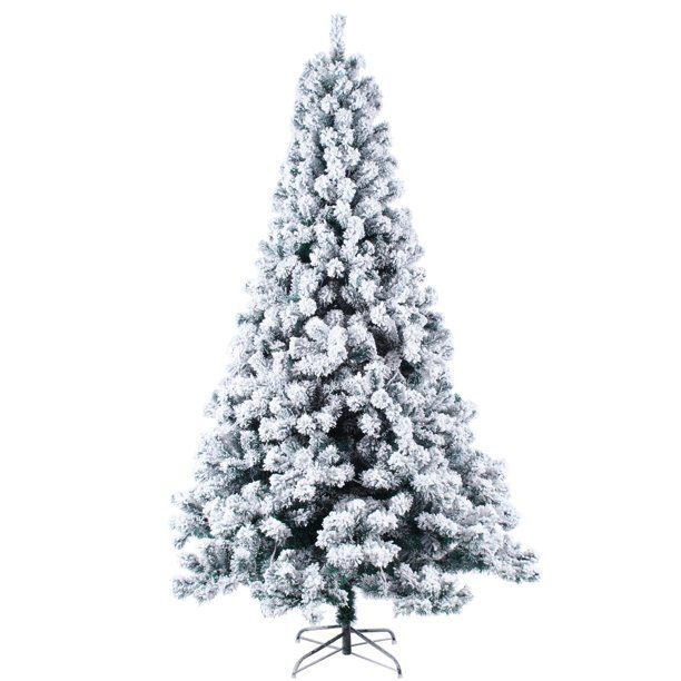Ktaxon 6ft Pre-Lit Snow Flocked Artificial Christmas Pine Tree Holiday Decor - Walmart.com | Walmart (US)