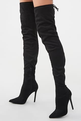 Faux Suede Thigh-High Boots | Forever 21 (US)