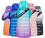 Large Half Gallon/64OZ Motivational Water Bottle with Paracord Handle & Removable Straw - BPA Fre... | Amazon (US)