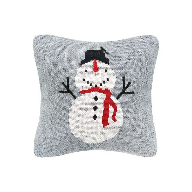 C&F Home 10" x 10" Snowman Knitted Christmas Holiday Throw Pillow | Target