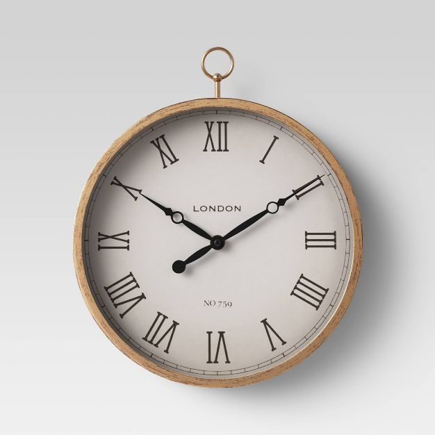 10" Thin Pocket Watch Clock Brass - Threshold™ | Target