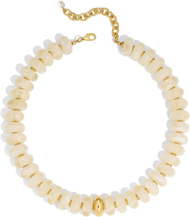 Resin Bead Necklace, Summer Fashion Statement Boho Beaded Chunky Necklace for Women, Adjustable L... | Amazon (US)