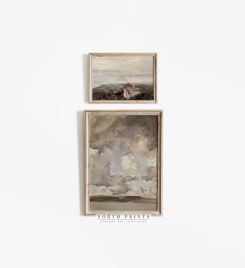 Rustic European Coast Print SET  Warm Tone Landscape - Etsy | Etsy (US)