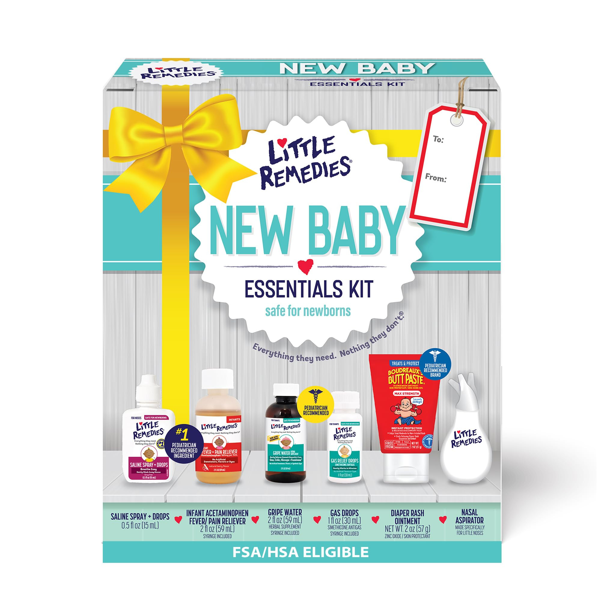 Little Remedies New Baby Essentials Kit with Saline Nasal Spray, Diaper Rash Cream, Gas Relief Dr... | Amazon (US)