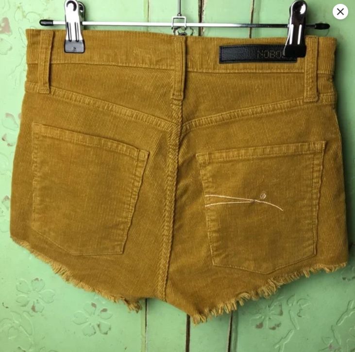NOBODY JEANS Corduroy Hot Pants Cut Off Shorts mustard brown made In AU size  26 | eBay AU