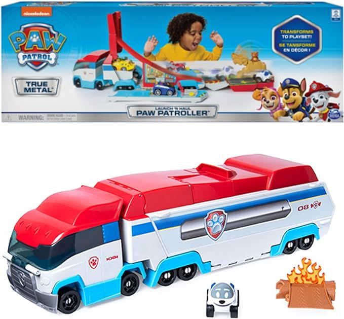 PAW Patrol, Launch’N Haul PAW Patroller, Transforming 2-in-1 Track Set for True Metal Die-Cast ... | Amazon (US)