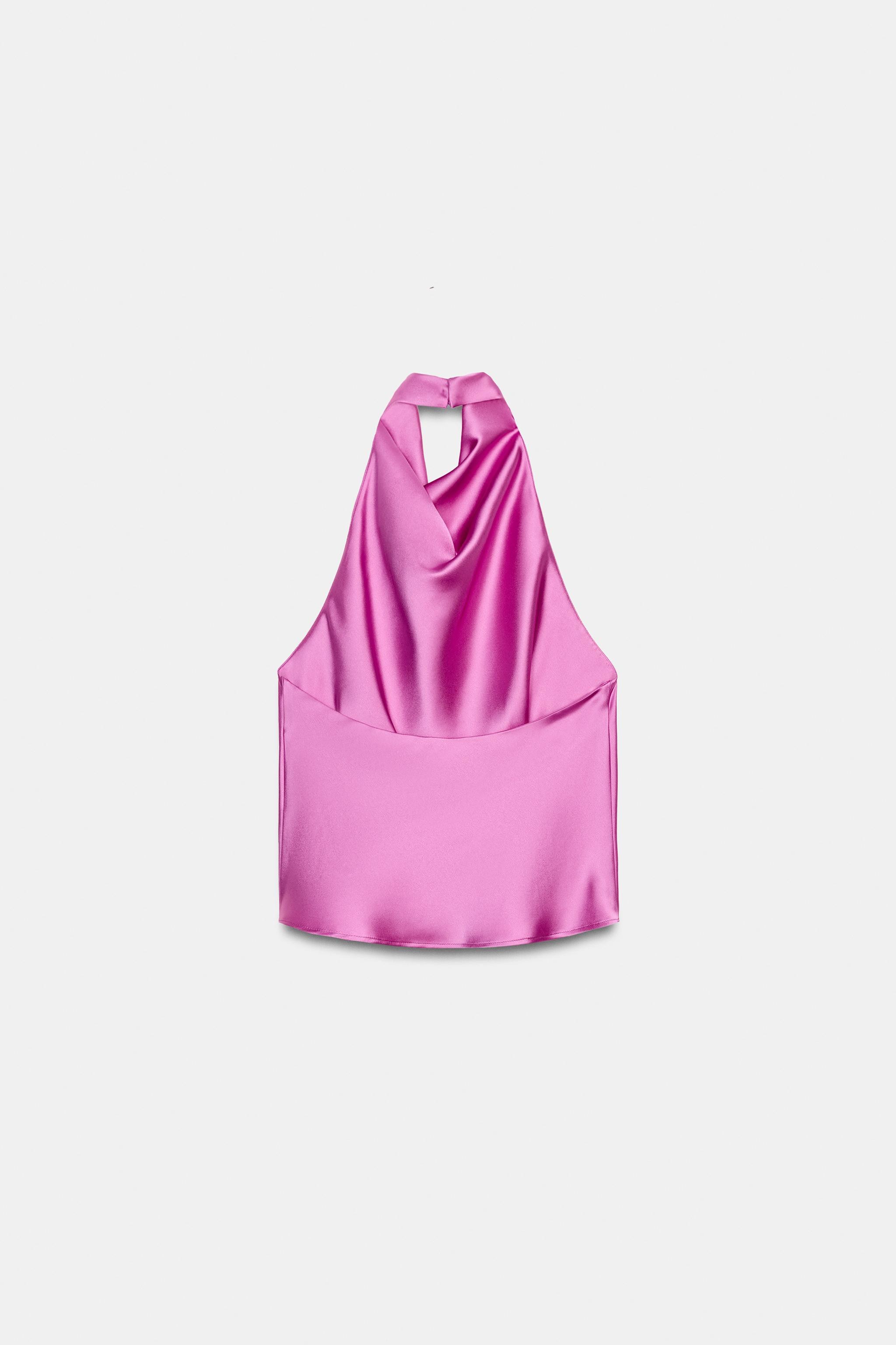 SATIN EFFECT HALTER TOP | Zara US