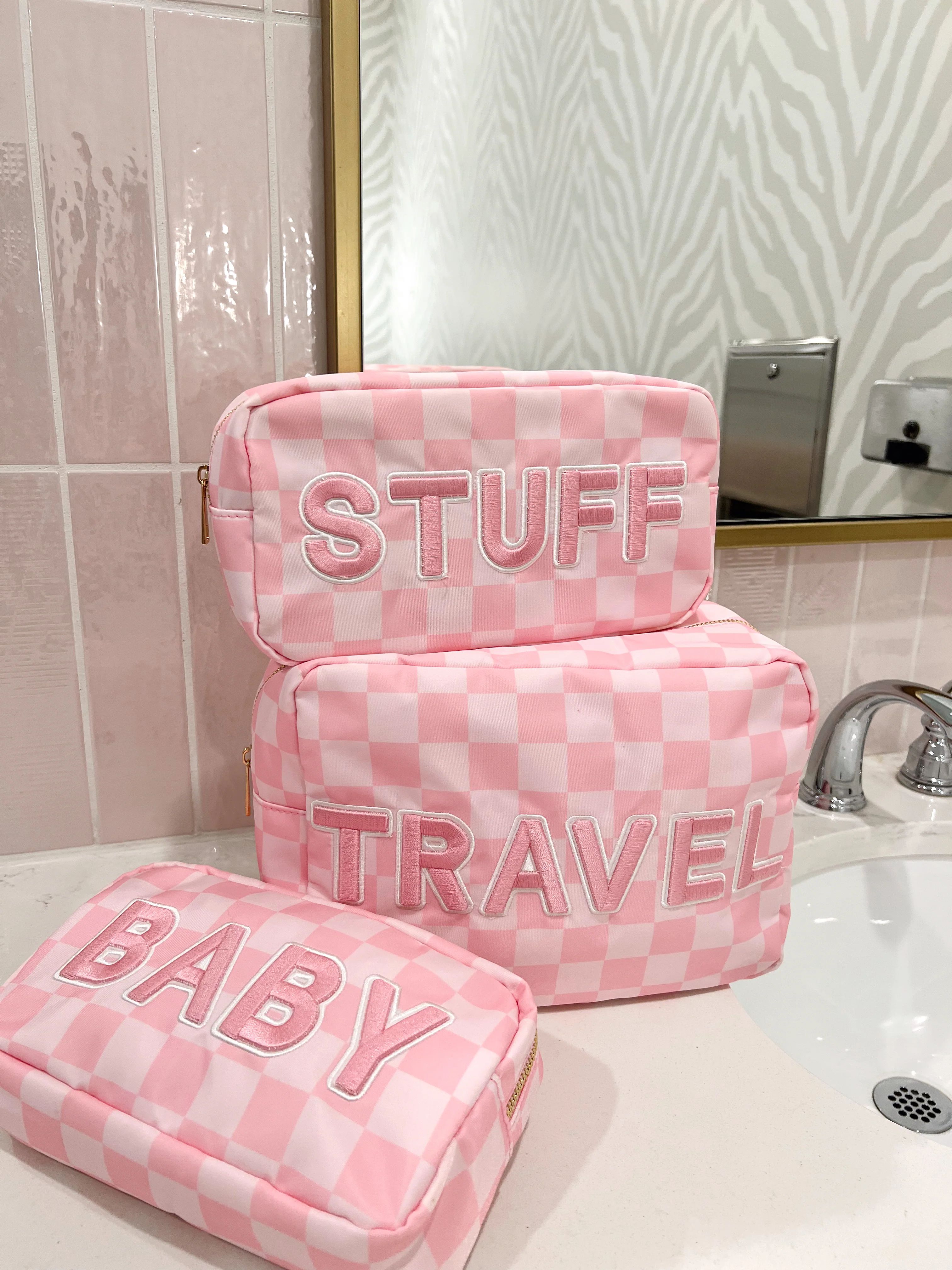 Baby Medium Bag - Pink Checkered | KenzKustomz