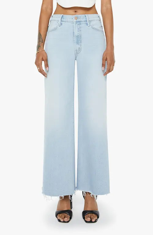 MOTHER The Lil Huster Roller Simp High Waist Fray Hem Jeans in Bring The Cooler at Nordstrom, Size 25 | Nordstrom